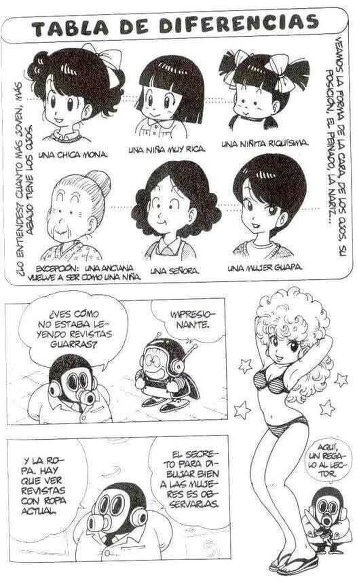 Toriyama dejó un pequeño tutorial de cómo dibujar mujeres
