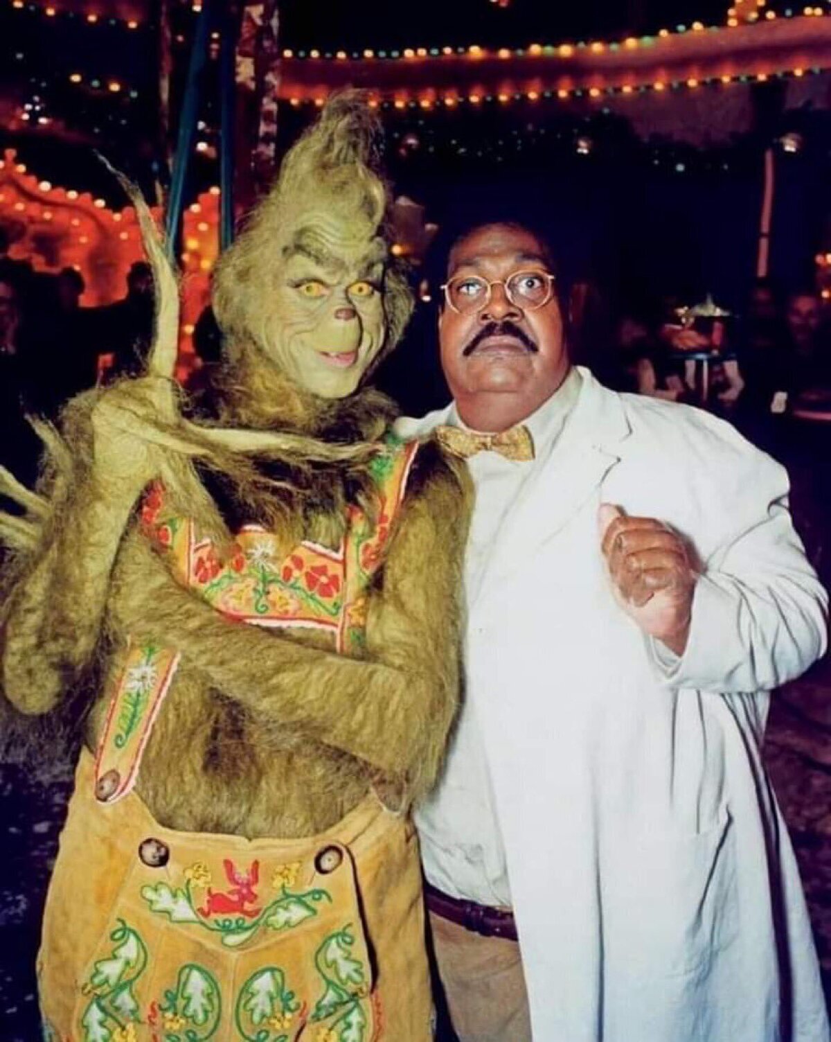En1999 El Grinch y Nutty Professor compartieron set de grabación. Esta foto era obligatoria