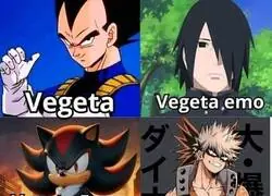 Los rostros de Vegeta