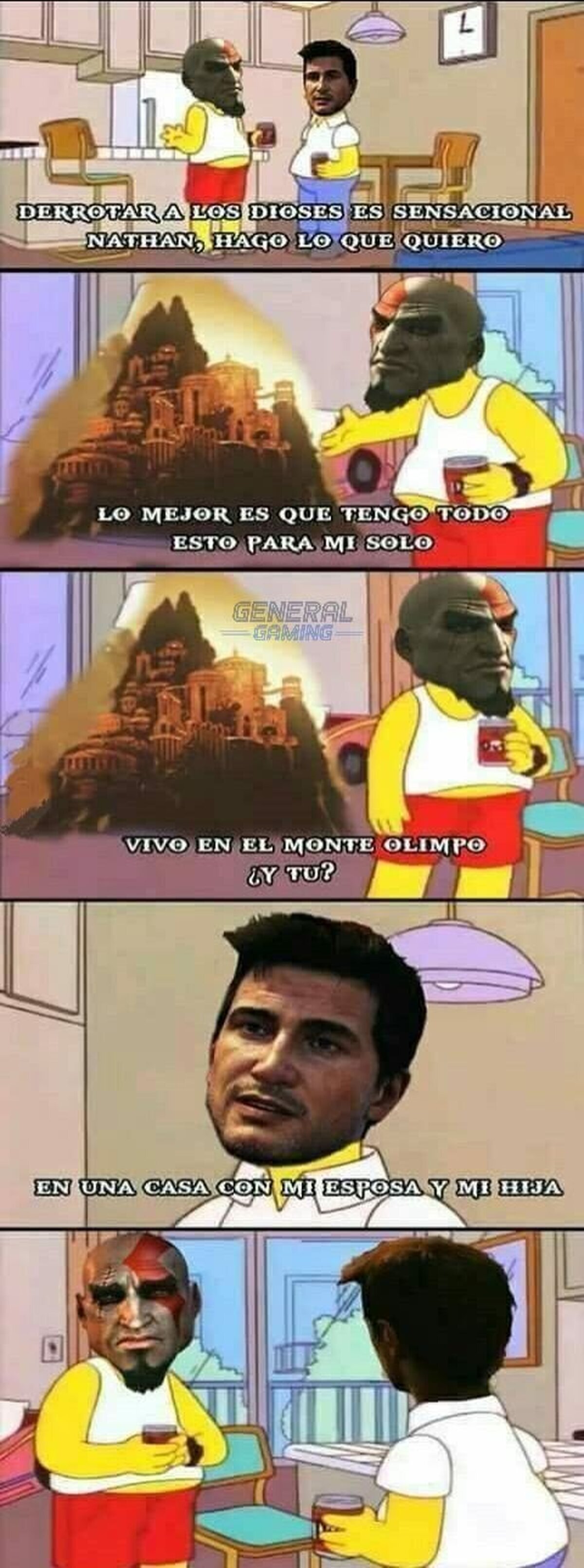 Nathan de charla con Kratos