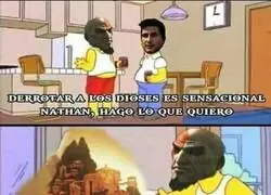 Nathan de charla con Kratos