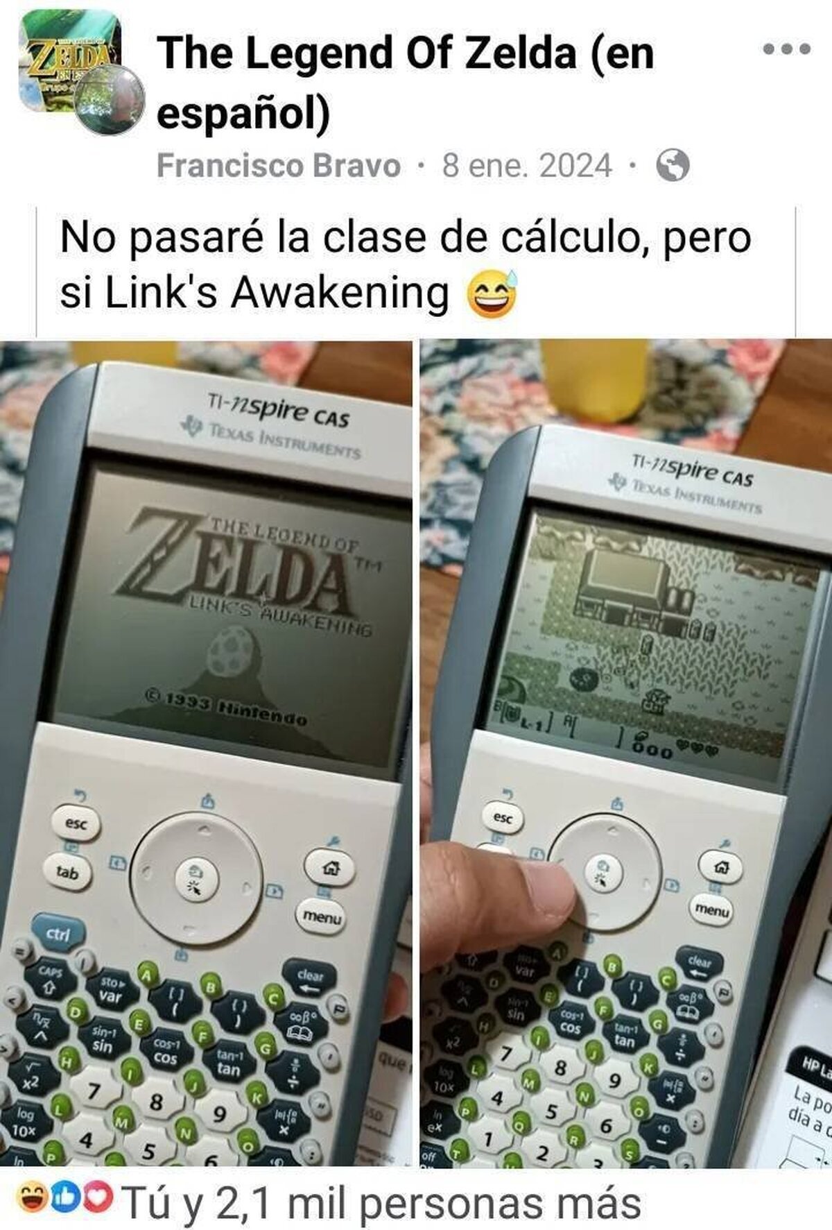 Link's Awakening en una calculadora científica