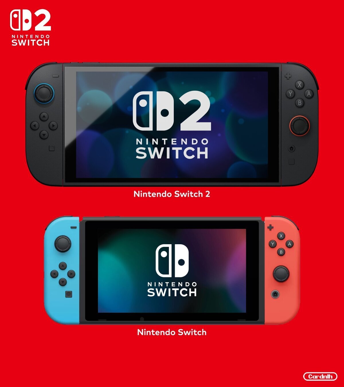 Nintendo revela el tamaño oficial de la Switch 2 con respecto a la predecesora.