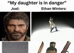 Los protas reaccionando a sus hijas en peligro