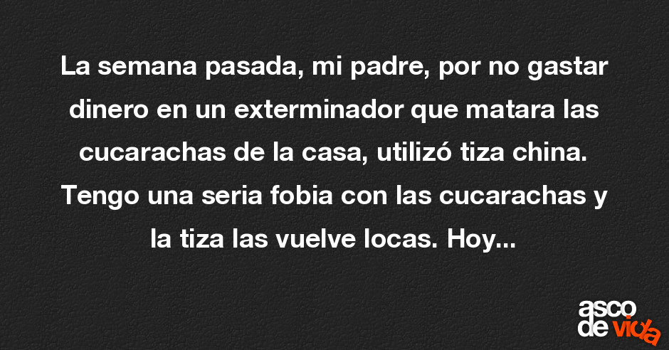 La semana pasada, mi padre, por no gastar dinero en un exterminador qu...