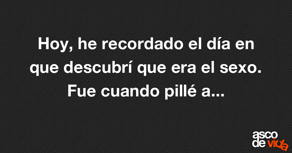 Asco De Vida Hoy He Recordado El Día En Que Descubrí Que Era El Sexo Fue Cuando Pillé A Mi 1333