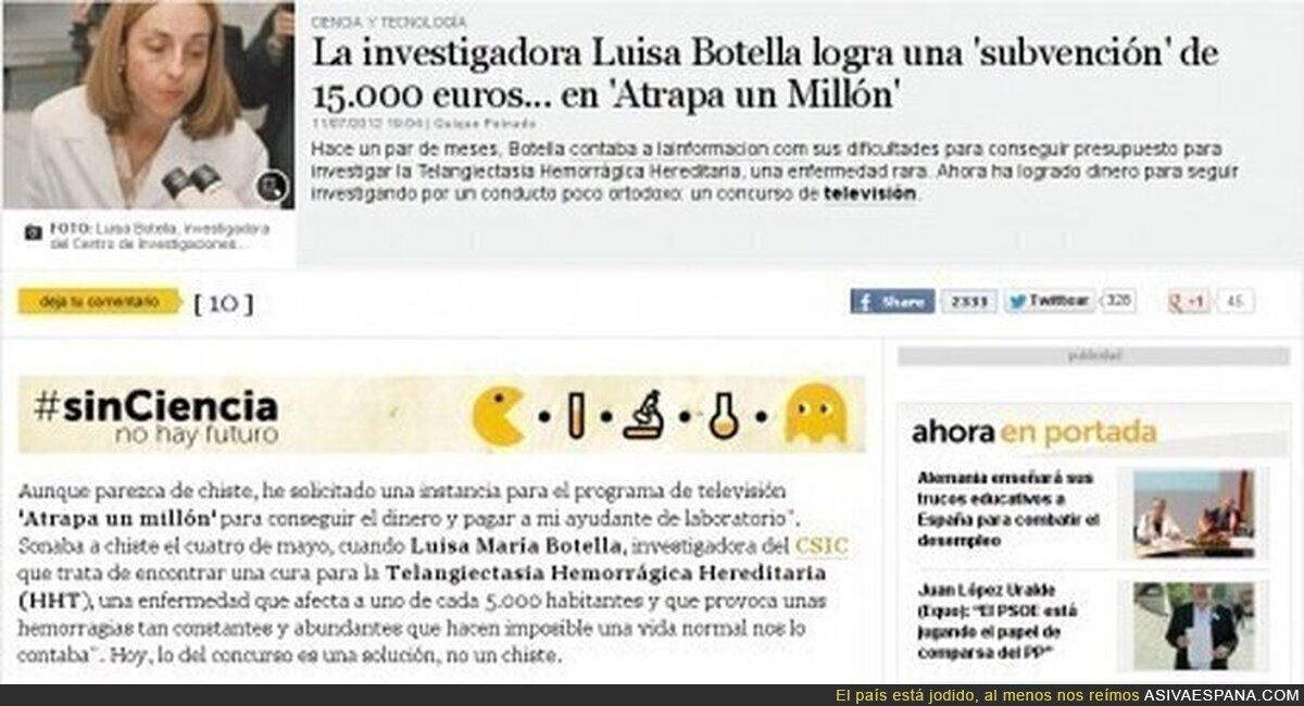 ATRAPA UN MILLÓN - La nueva forma de financiar la investigación en España