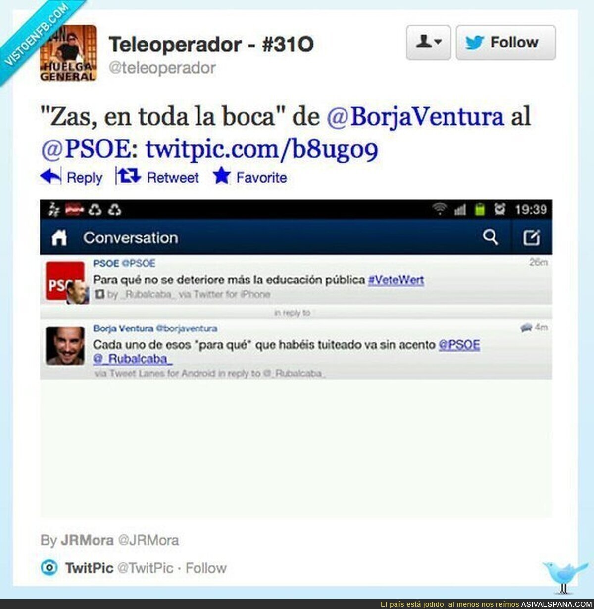 Eso os pasa por listos por @teleoperador y @borjaventura