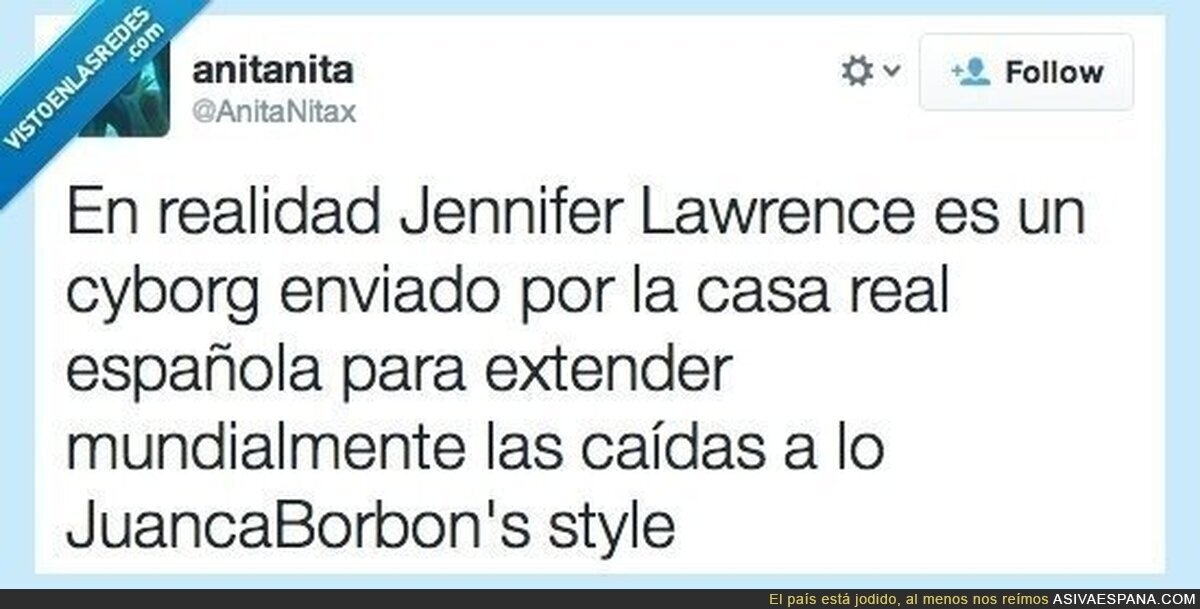 Jennifer Lawrence y su caída por@AnitaNitax