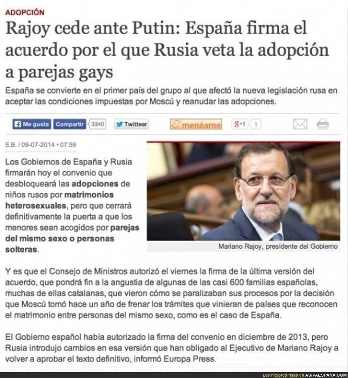 Y cuando pensabas que no podías odiar más a Rajoy... - Si sigues así, dentro de poco no podrán ni co