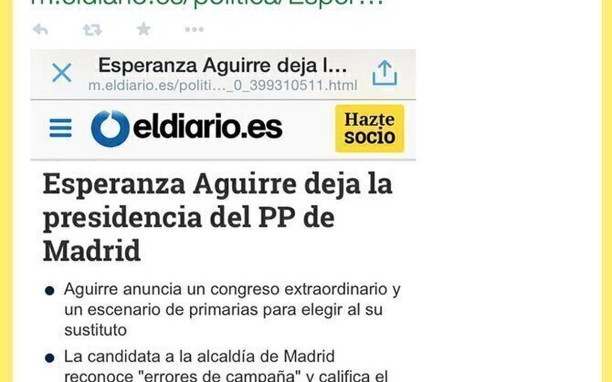 Aguirre no se presentará a la reelección de la presidencia del PP de Madrid