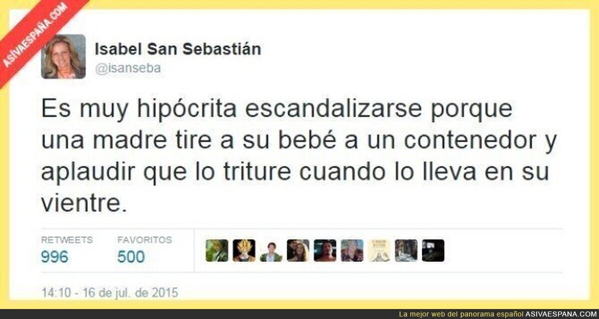 El lamentable tuit de Isabel San Sebastián