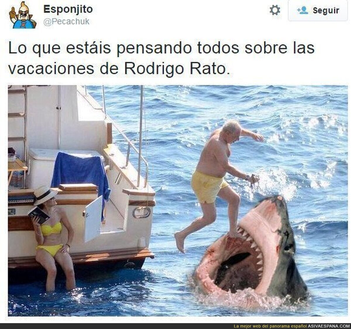 Los mejores memes del chapuzón de Rodrigo Rato en Mallorca
