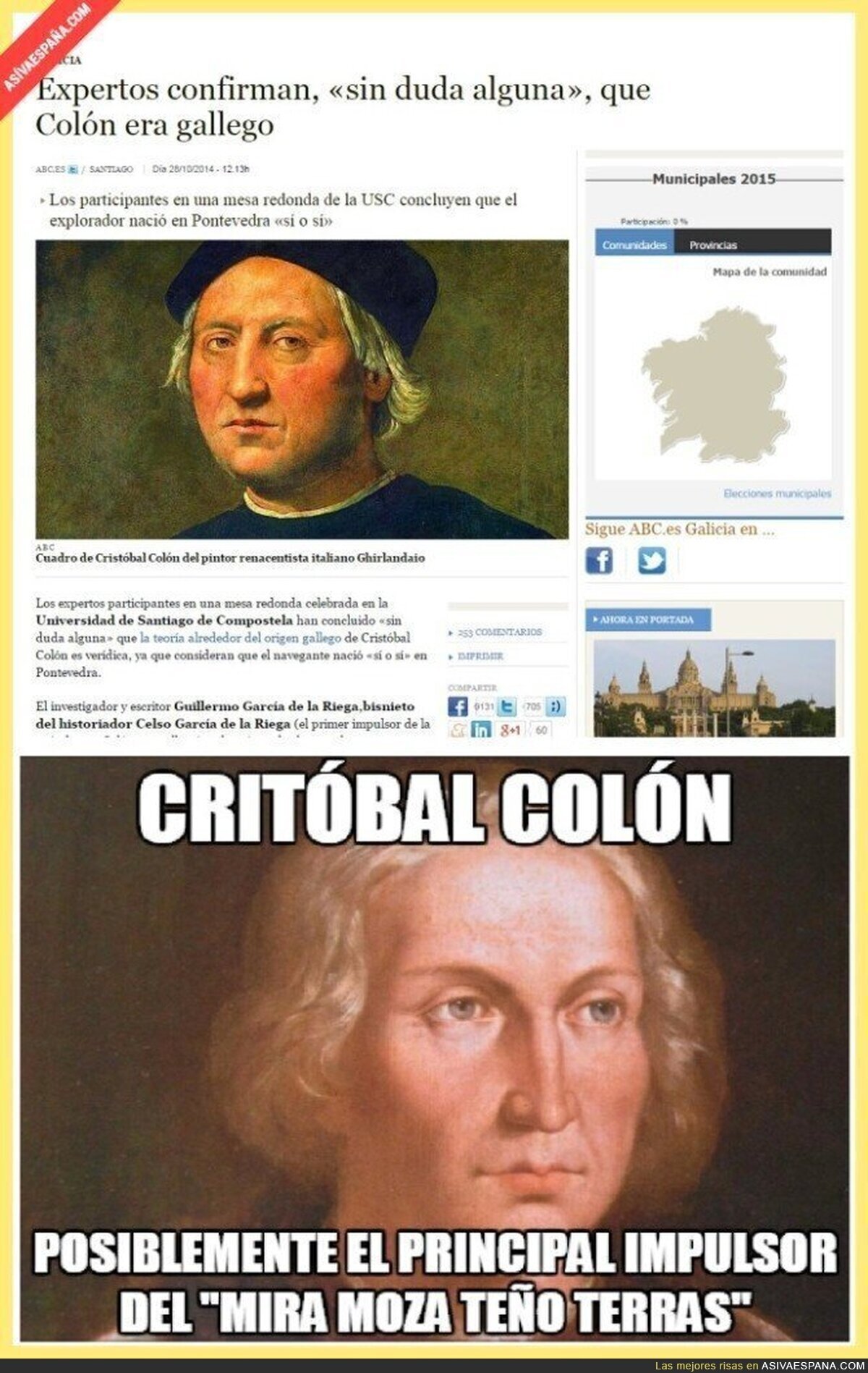 ¿Cristóbal Colón era gallego?
