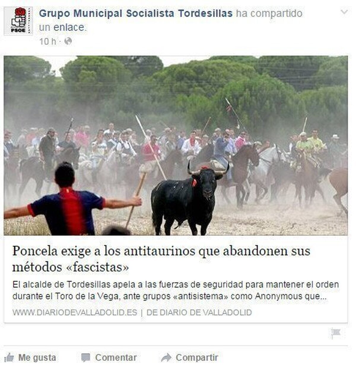 Esto es lo que podemos ver del PSOE de Tordesillas en las redes sociales