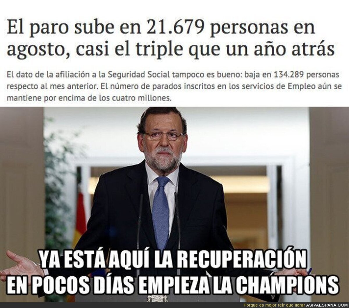La recuperación para Rajoy ya está aquí