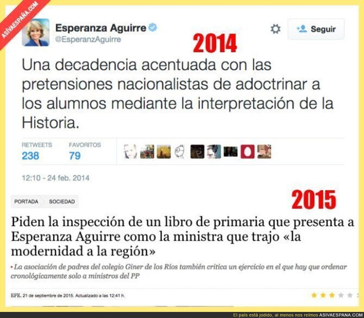 ¿Qué dirá ahora la señora Esperanza Aguirre de la educación?