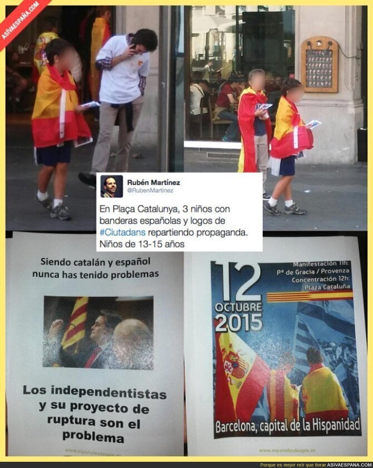 ¿Qué hacen en Barcelona usando niños para repartir propaganda política?