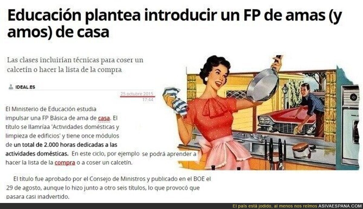 Un FP de amas de casa. Lo de España ya es de risa