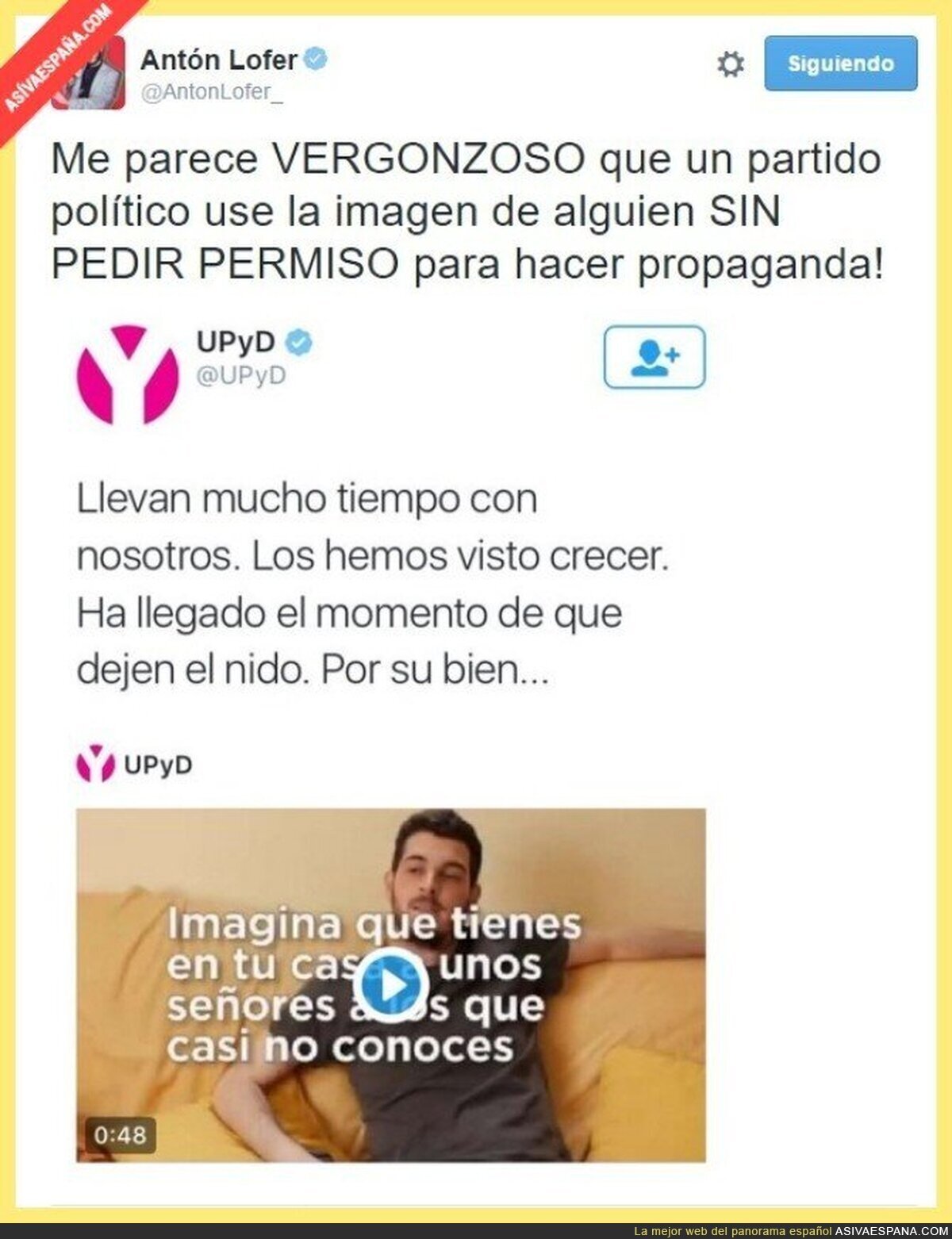 UPyD usando la imagen de alguien sin permiso para fines políticos