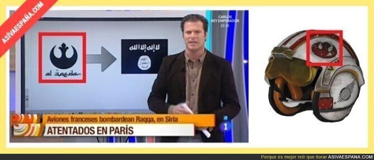 Cuando la televisión pública de España atribuye a ISIS el símbolo de la alianza rebelde de Star Wars