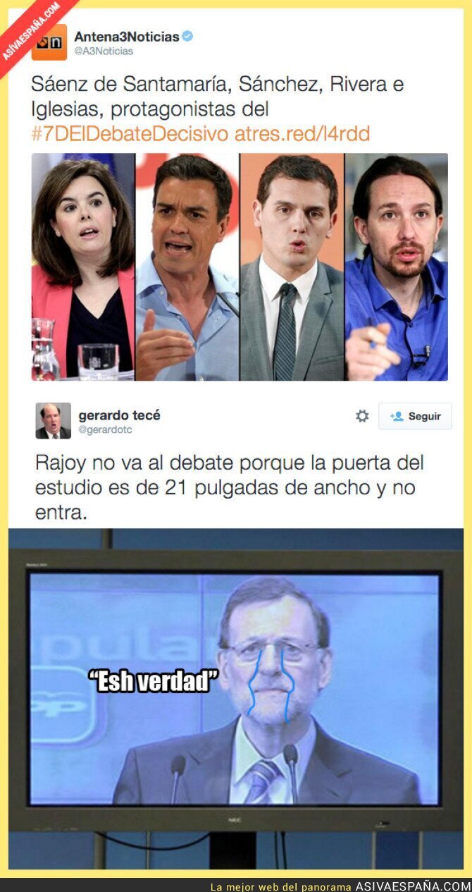 Rajoy Tienen Un Motivo Para No Ir Al Debate De Antena 3