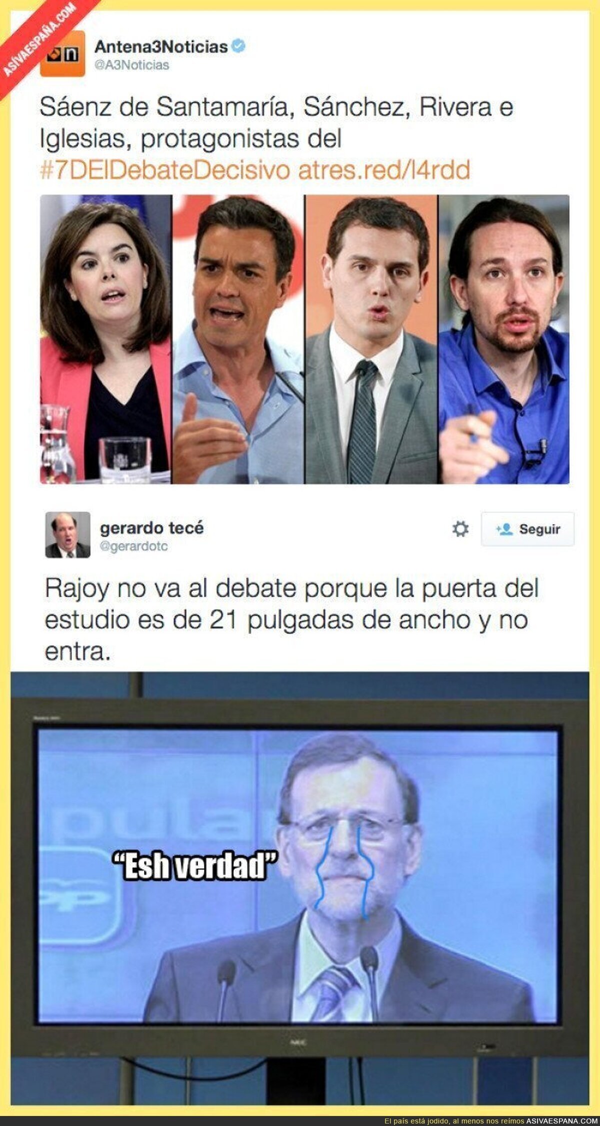 Rajoy tienen un motivo para no ir al debate de Antena 3
