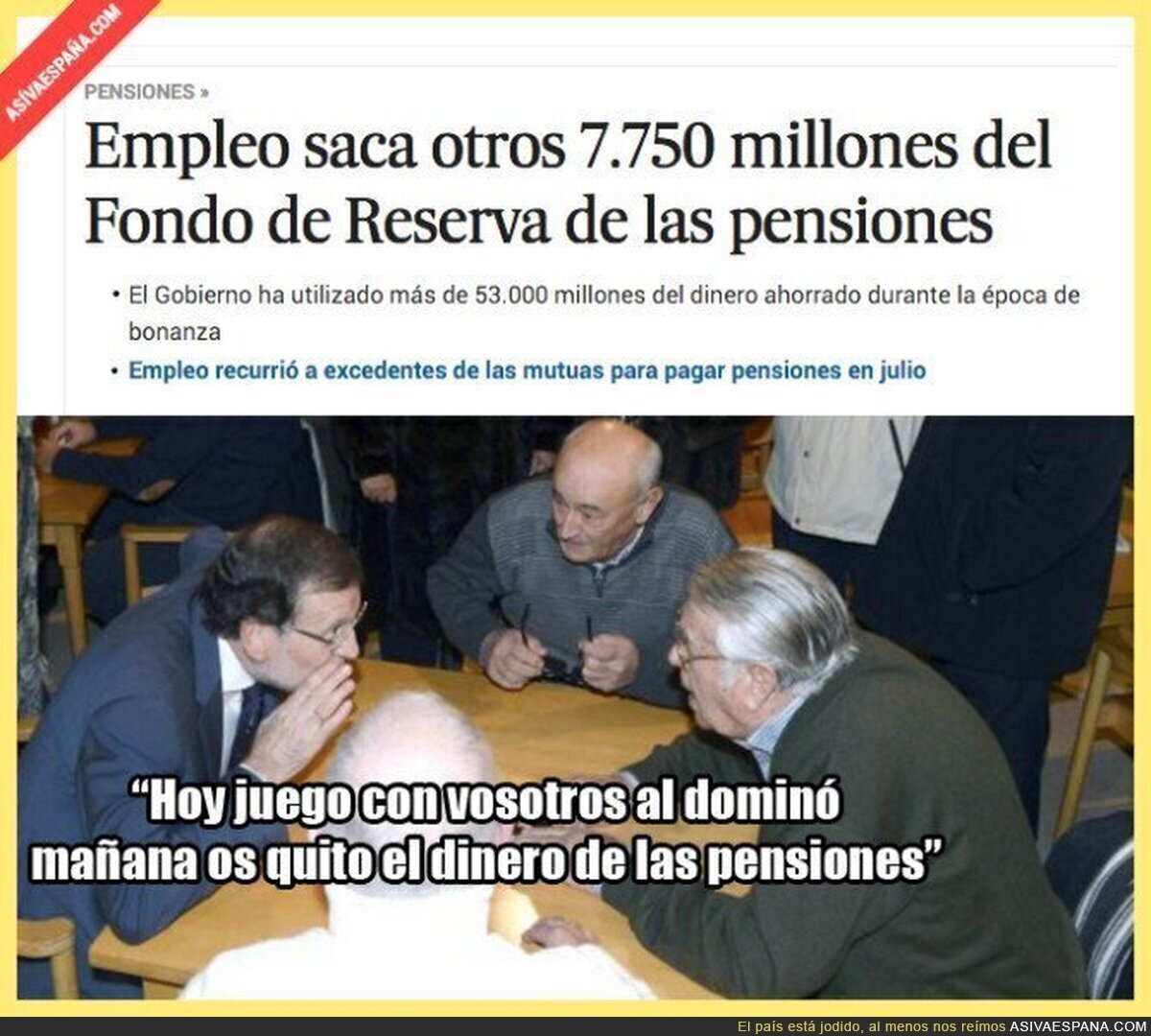 El Gobierno de Rajoy vuelve a sacar dinero de las pensiones