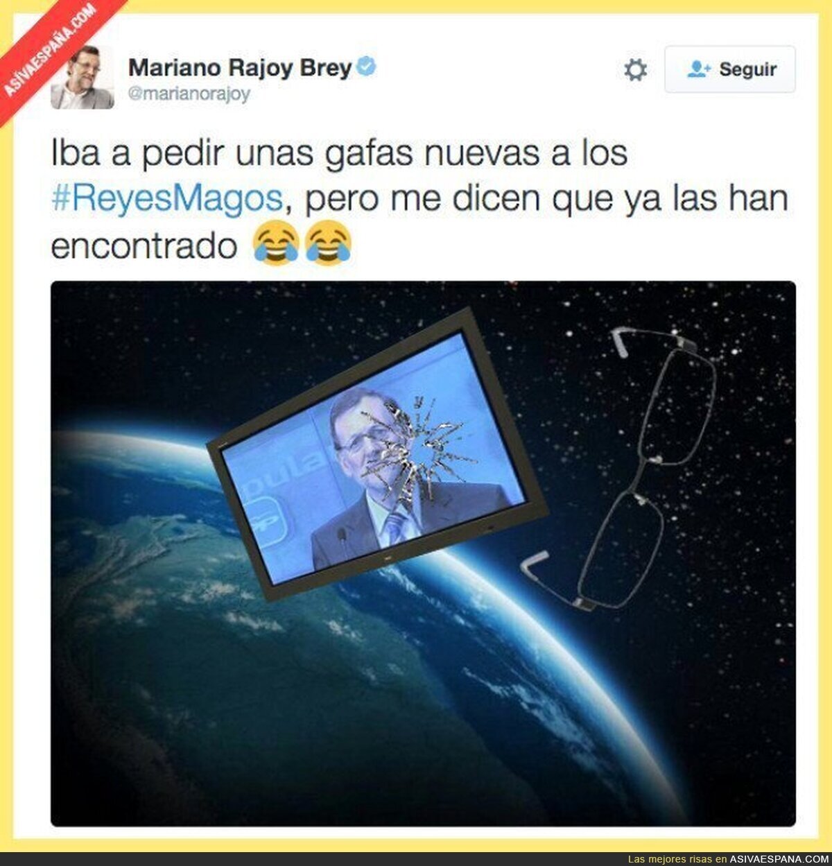 Rajoy ya ha ido en busca de sus gafas al espacio