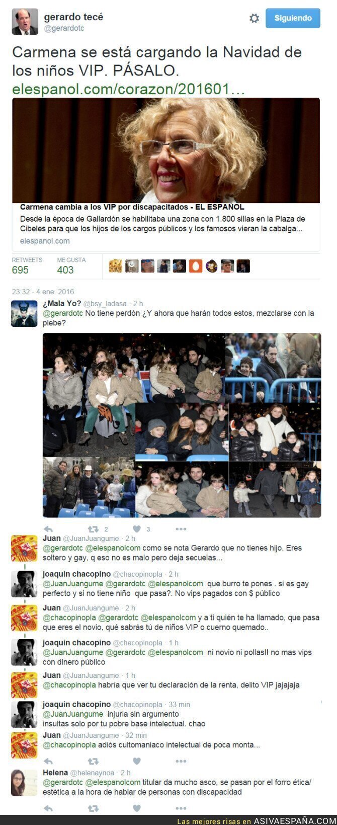 31214 - Manuela Carmena y las reacciones de los Palcos VIP para la cabalgata de Reyes