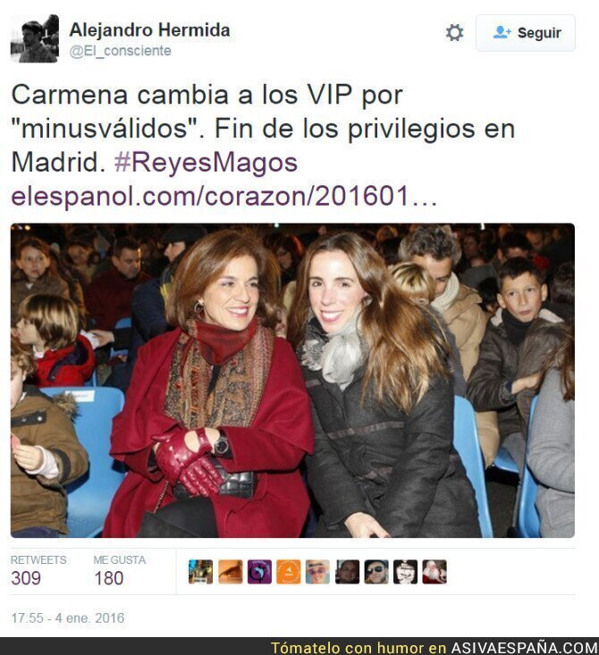 31214 - Manuela Carmena y las reacciones de los Palcos VIP para la cabalgata de Reyes