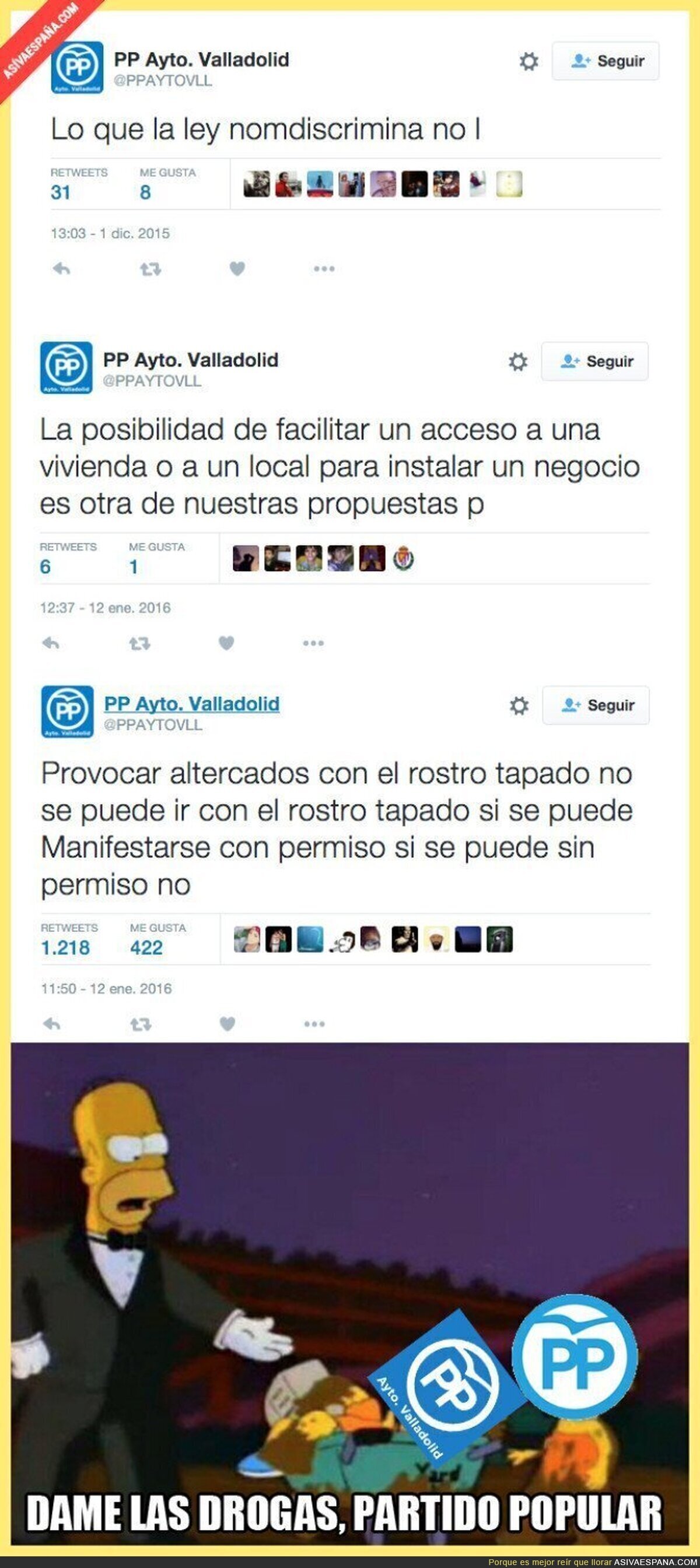 Mucha atención a los tuits del Ayuntamiento de Valladolid del Partido Popular