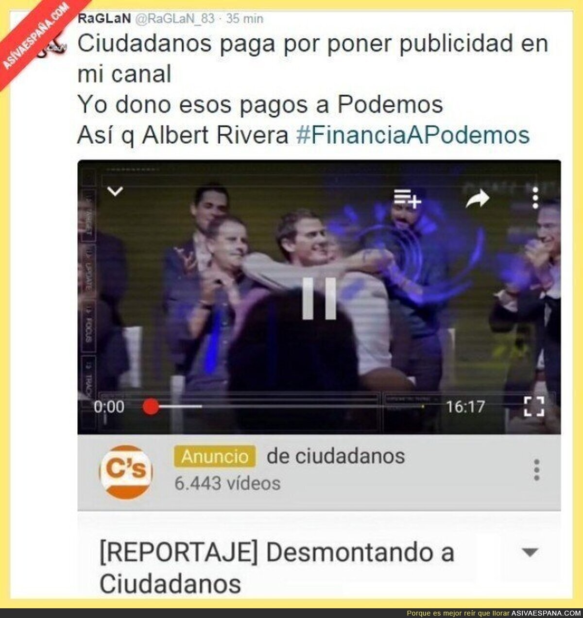 Albert Rivera financia a Podemos