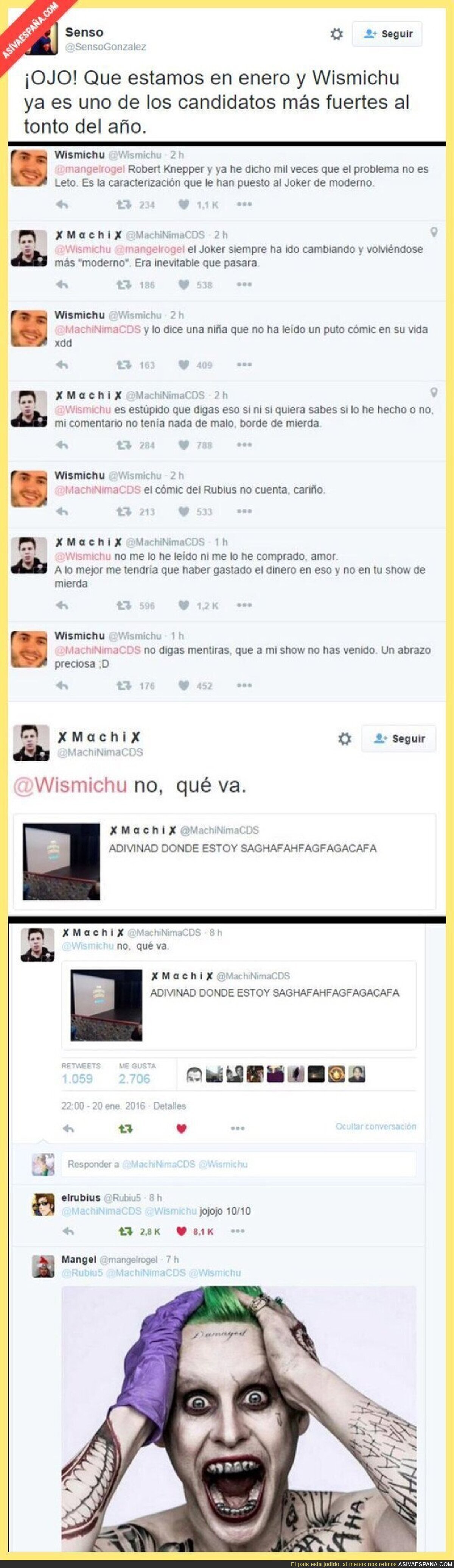 Ridículo total de Wismichu en Twitter en una pelea con una tuitera y El Rubius