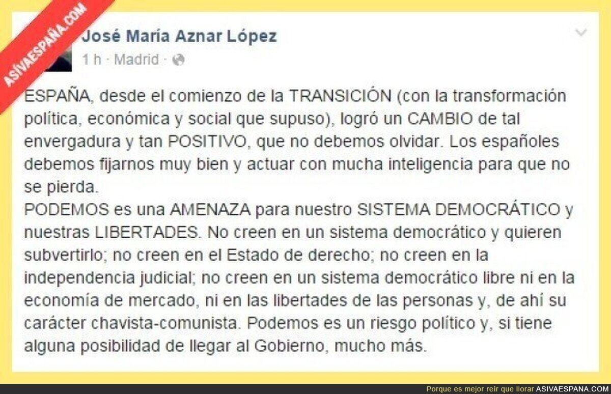 Aznar está burlao