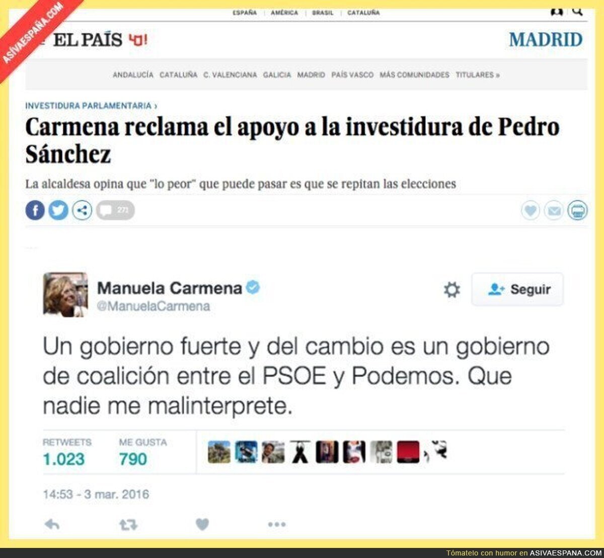 Manuela Carmena se retracta en sus propias palabras "malinterpretadas"