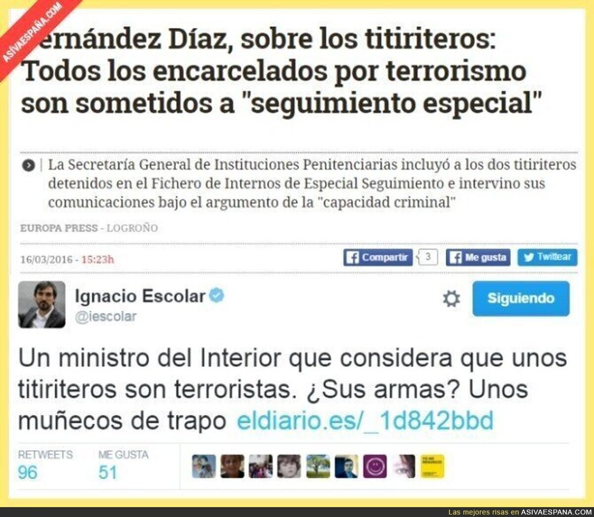Hipocresía, definición: ESPAÑA, Leopoldo libertad, titiriteros terroristas