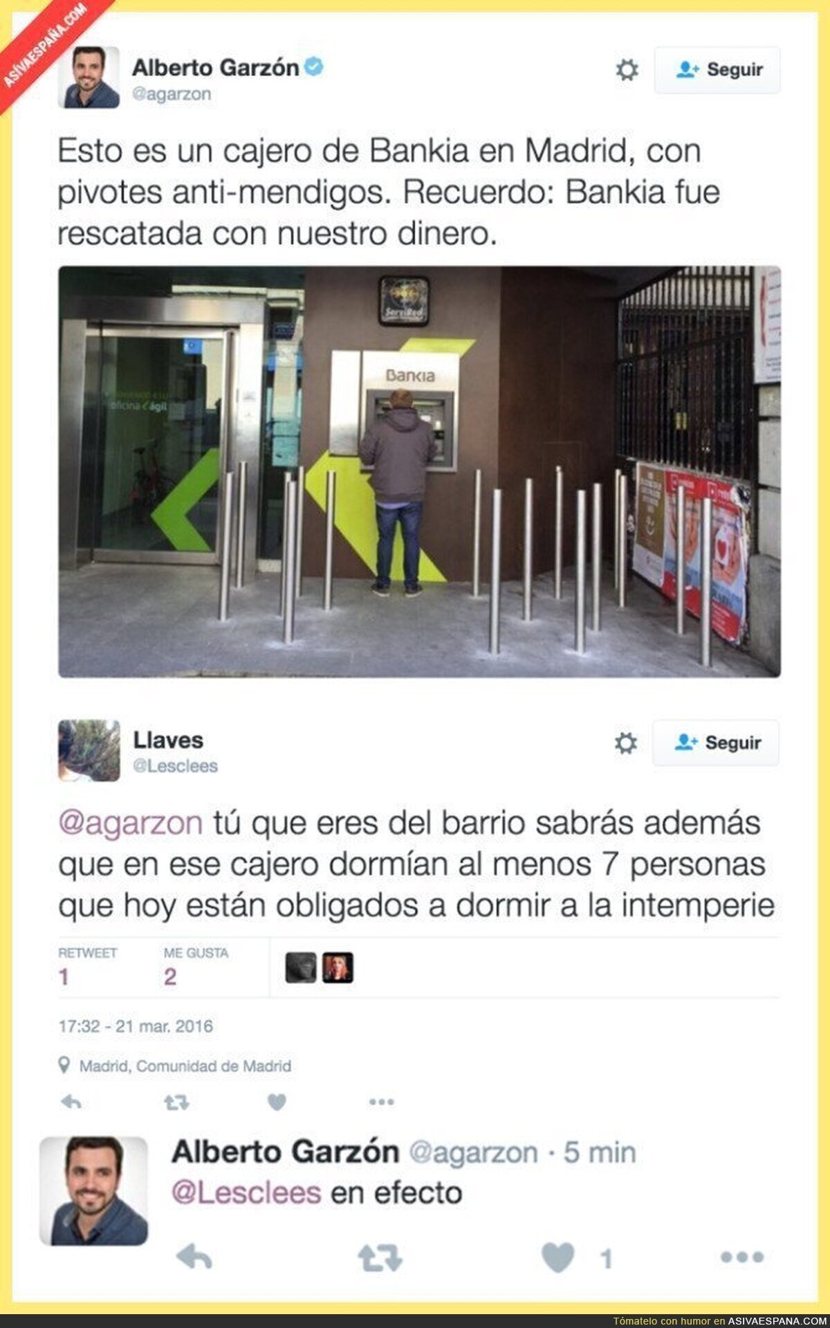 Pivotes anti-mendigos en Bankia. Lamentable es poco...
