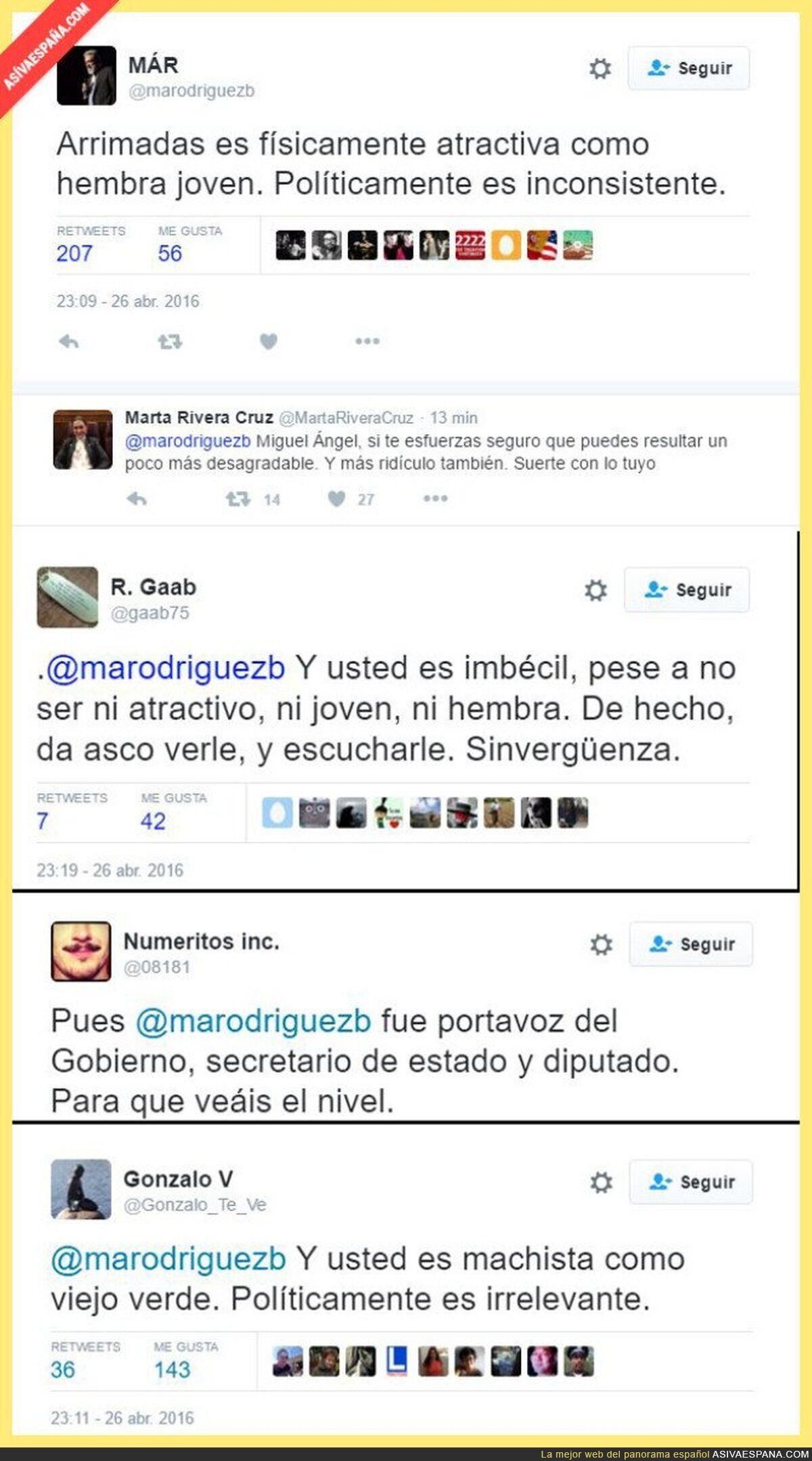 Y así está el nivel para criticar a Inés Arrimadas. Muy lamentable...