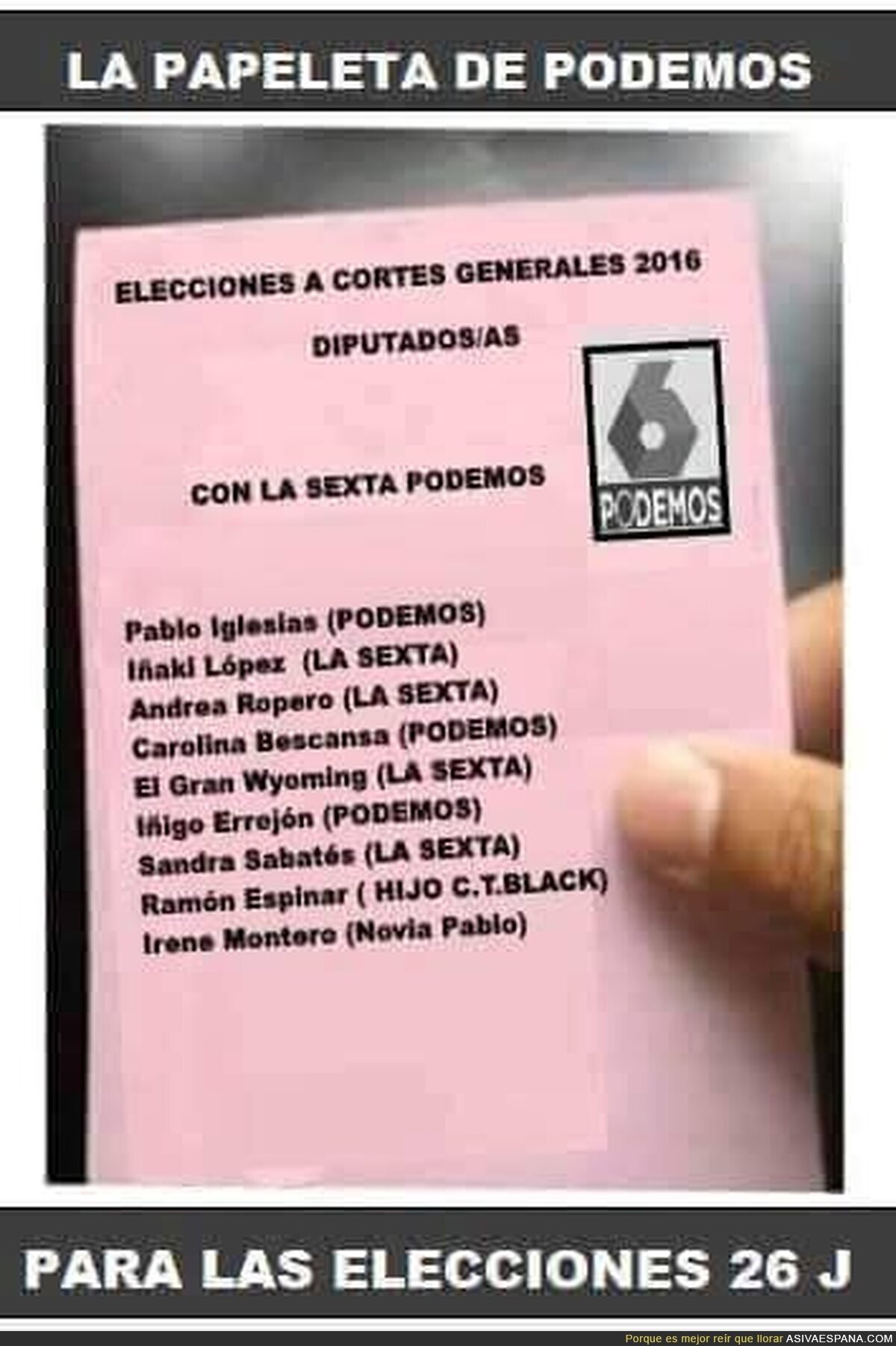 Papeletas de Podemos para las elecciones