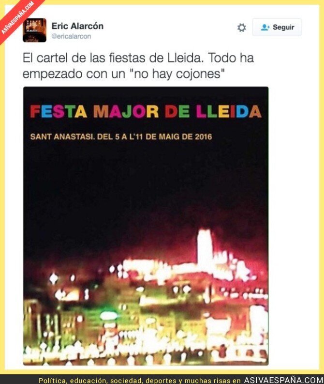 Cutre nivel el cartel de las fiestas de Lleida