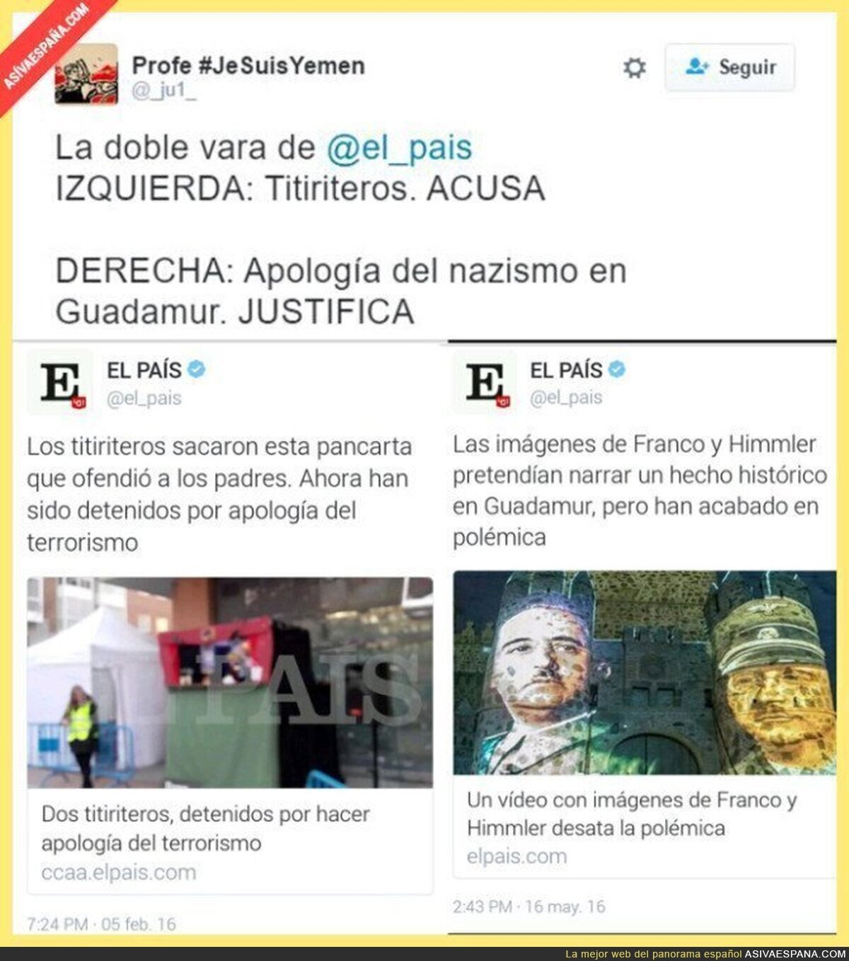 Diferencias entre los titiriteros y Guadamur, por El País