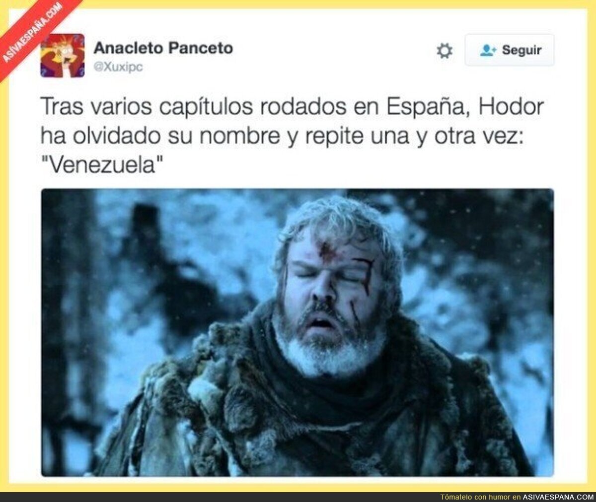 Hodor tiene un nuevo trauma tras su paso por España