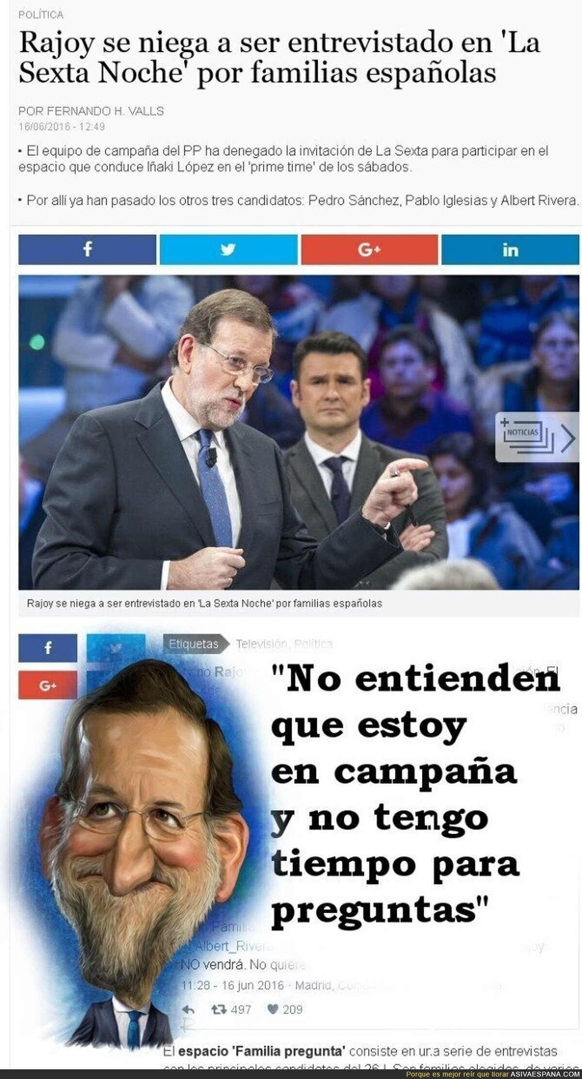 Rajoy está en campaña, no acepta preguntas.