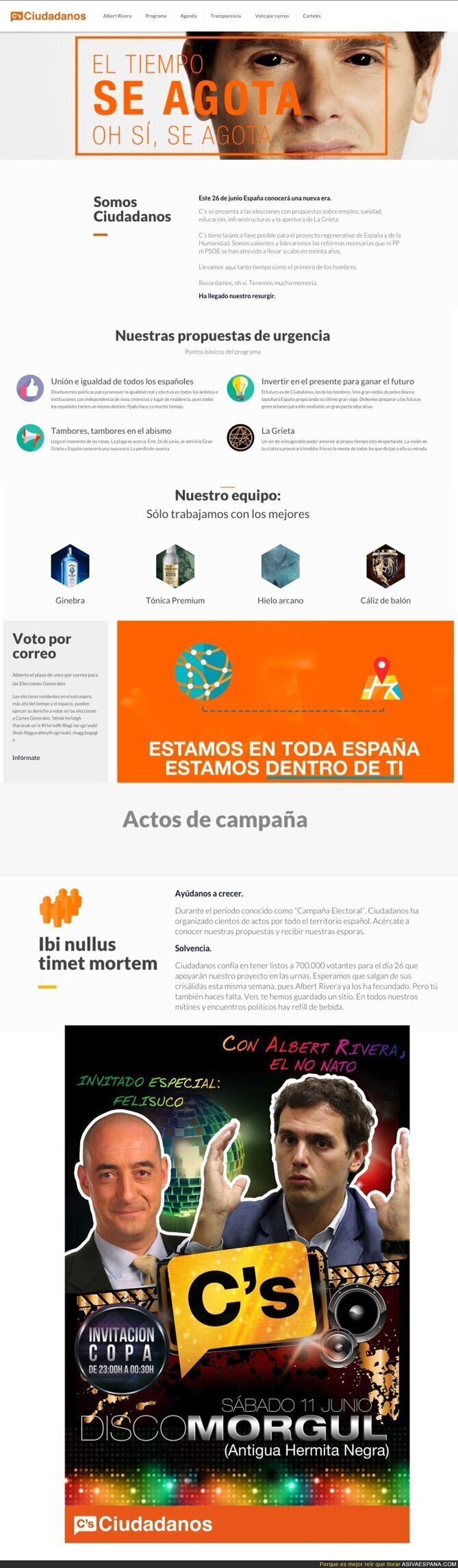 Crean una web de Ciudadanos muy flipante para las elecciones del 26J