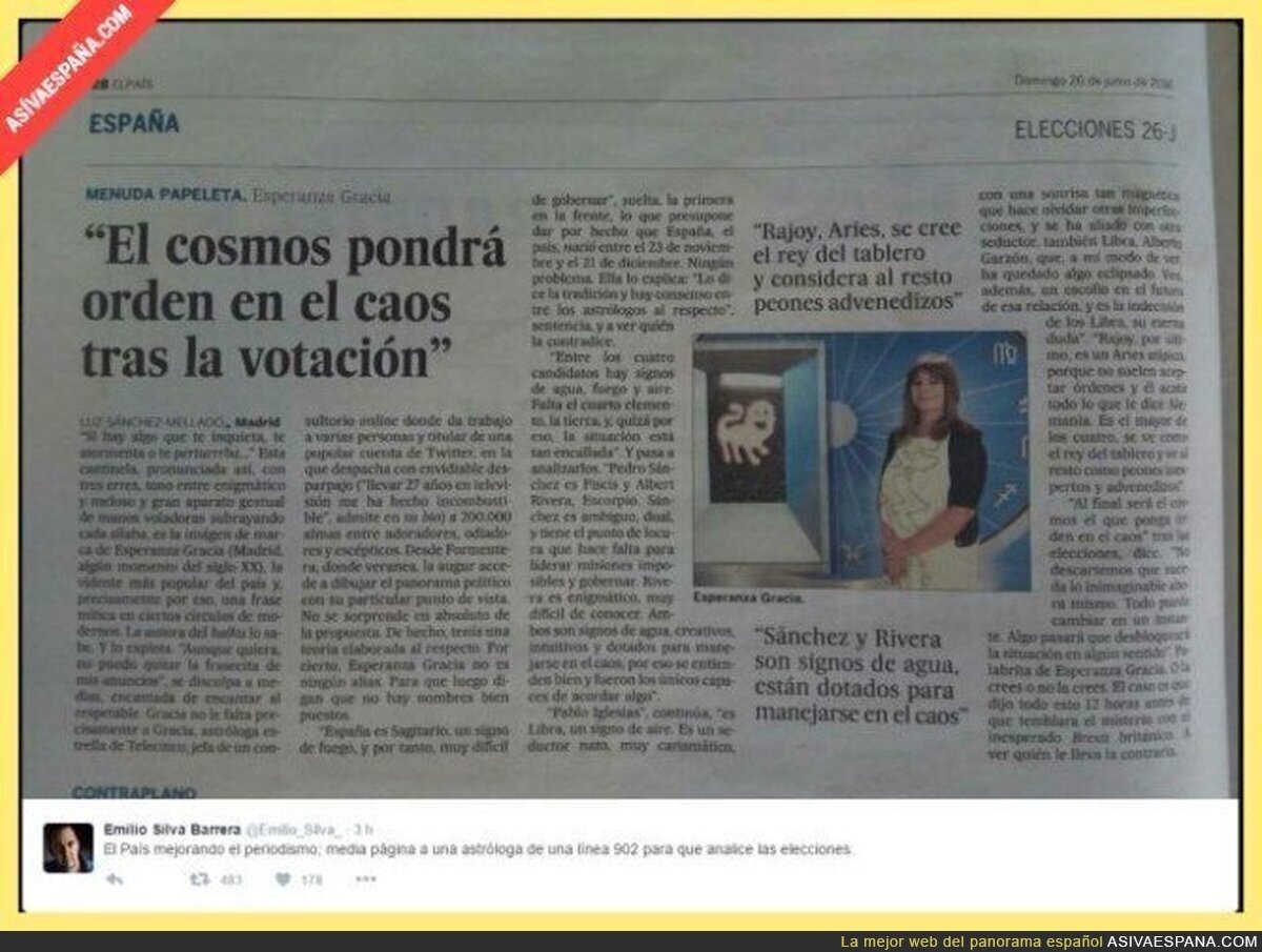 Periodismo serio en El País