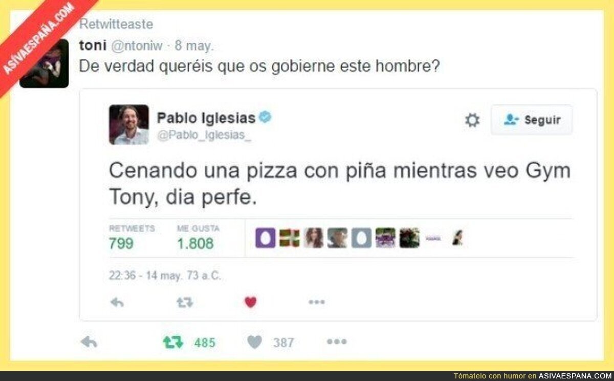 Escalofriante tuit de Pablo Iglesias