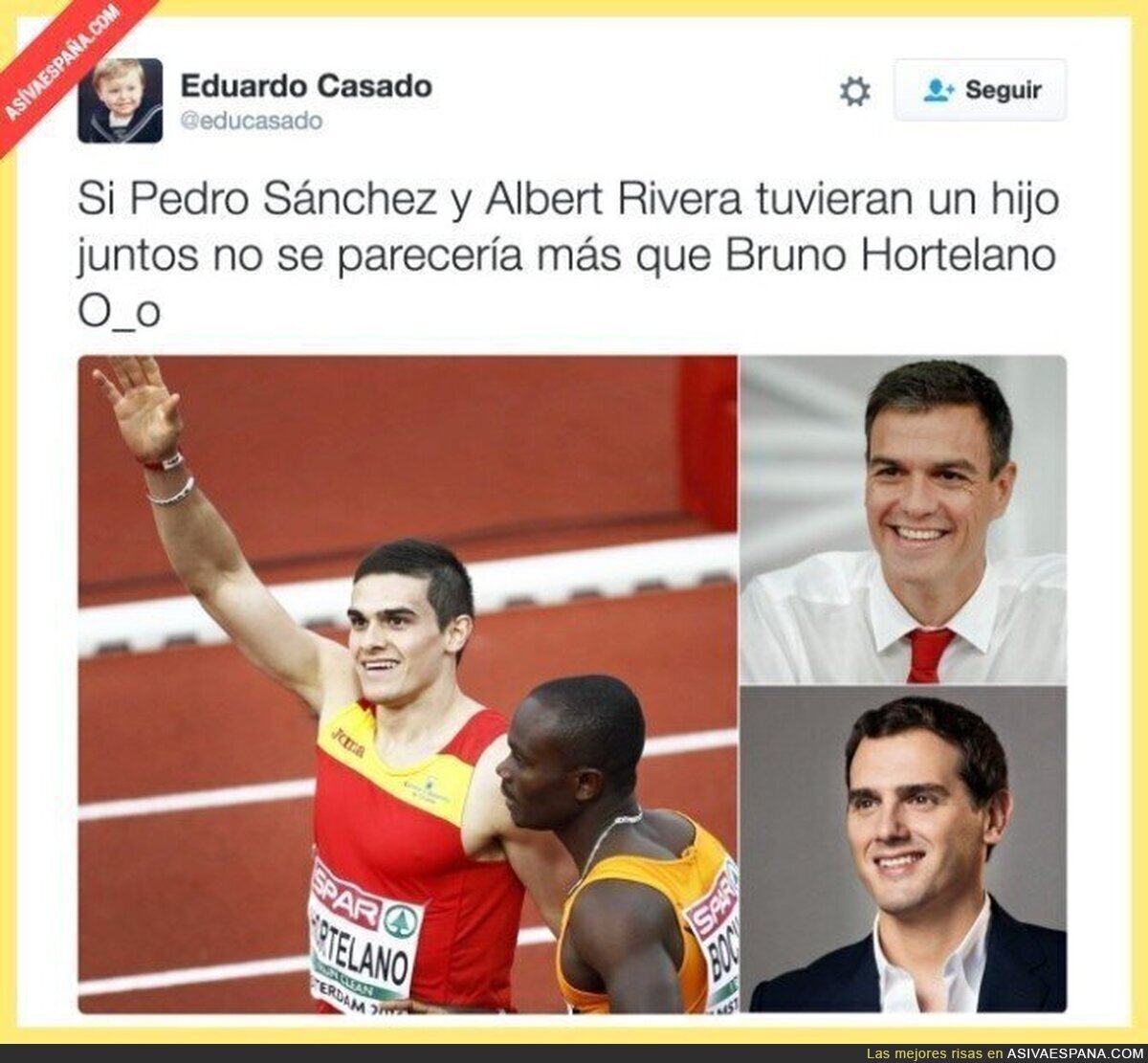 Los padres de Bruno Hortelano, oro en 200 metros en Amsterdam, al descubierto