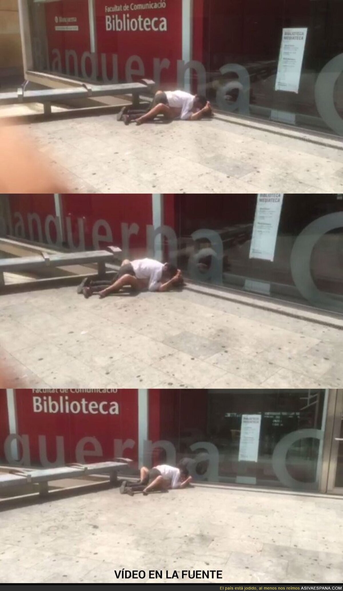 Pillan a dos estudiantes copulando a plena luz del día en la entrada de la Universidad de Barcelona