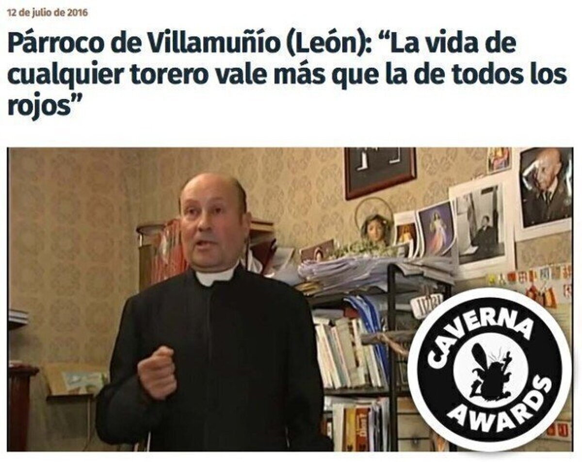 La última perla del párroco de Villamuñía vanalizando con la vida de todos los rojos